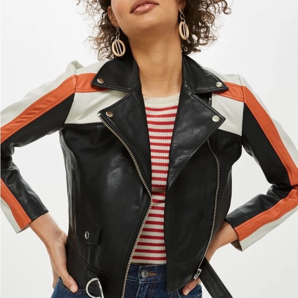 Belted Lambskin Topshop Jacket